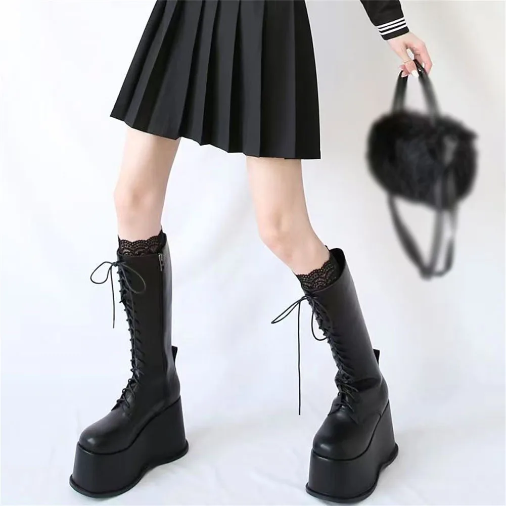 Big Size 35-43 Luxury Brand New Ladies Platform Boots Fashion Goth Wedges High Heels women's Boots 2022 Party Street Shoes Woman