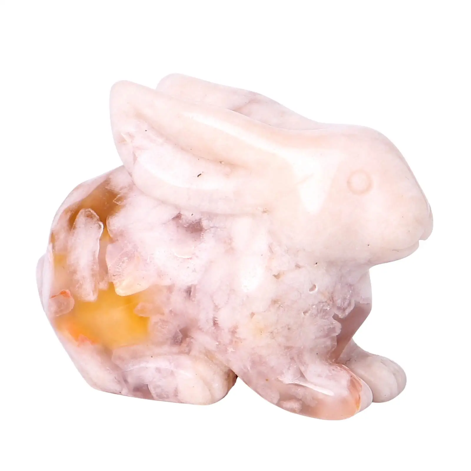 

1pc Natural Blossom Flower Agate Carving Ornaments Crystal Animal Gemstone Children's Gift Cherry Quartz Handicraft Decoration