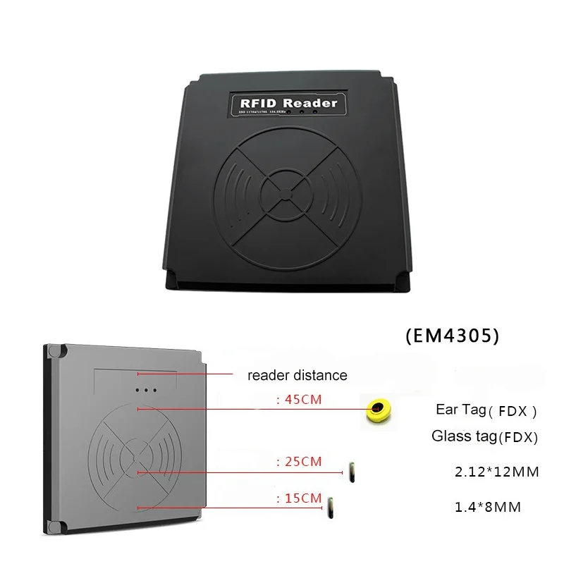Фото ISO 11784/5 FDX-B EID-метка транспондер RS232 RS485 RFID фиксированный считыватель RFID для животных для крупного рогатого скота, фермеров, идентификация молочных коровов №3