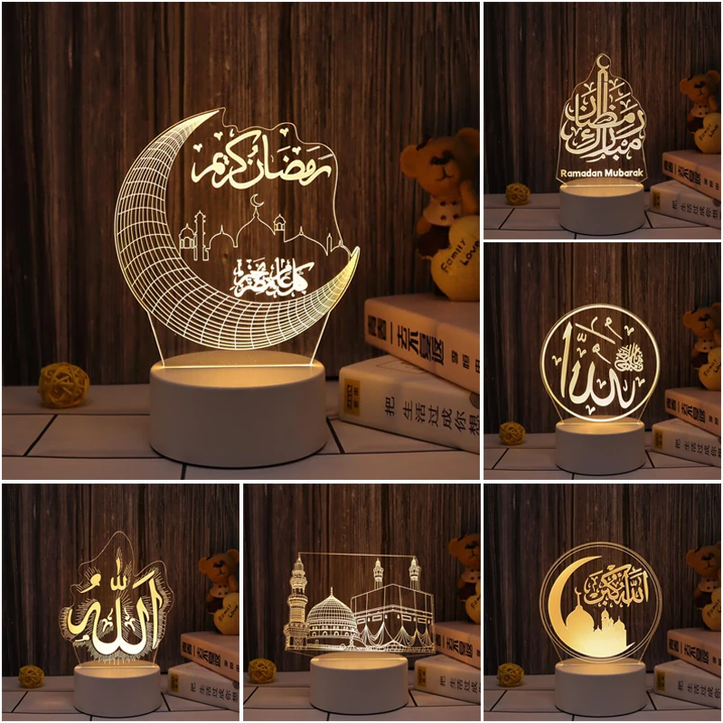 

Мусульманский праздничный Декор гурбан Рамадан, украшение EID Mubarak светодиодный светильник ка, товары для вечеринки, для дома Eid Al Adha 2023