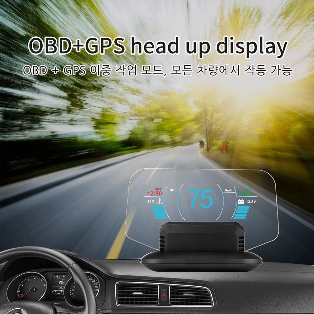 WYING C1 зеркало HUD Новинка OBD2 + GPS двойной режим дисплей на лбу Автомобильный