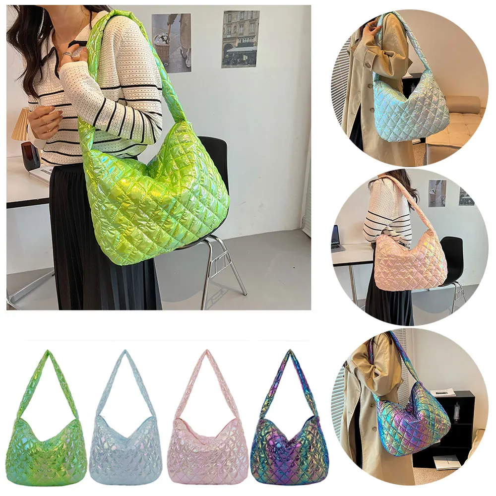 

Crossbody Bag for Women Quilted Padded Pleated Bubbles Cloud Colorful Shoulder Bags Fashion Large Tote Bucket Bag Ruched Handbag