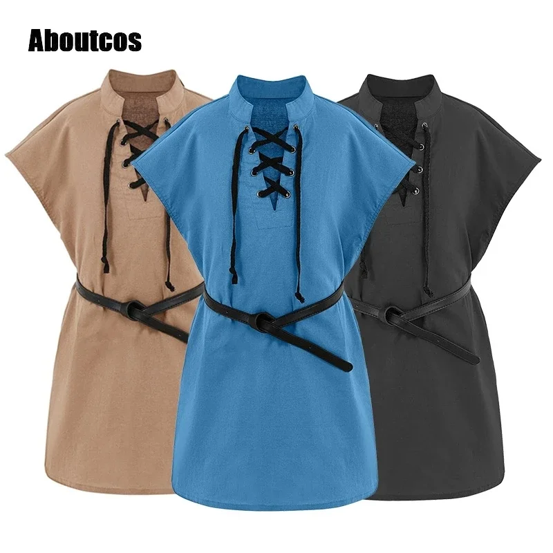 Aboutcos средневековая панковская косплейная рубашка винтажный костюм пирата эпохи