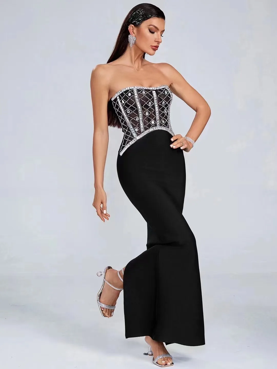 Женское винтажное Бандажное платье шикарная Женская одежда с роскошной вышивкой