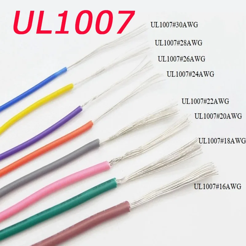 

3Meter UL1007 30-16AWG Electric Wire PVC Tinned Copper American Standard Connecting Environmental Protection Lead Terminal Wires