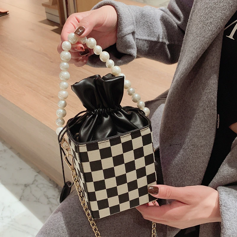 Женская сумка на плечо с цепочкой маленькая хлопчатобумажная Холщовая Сумка