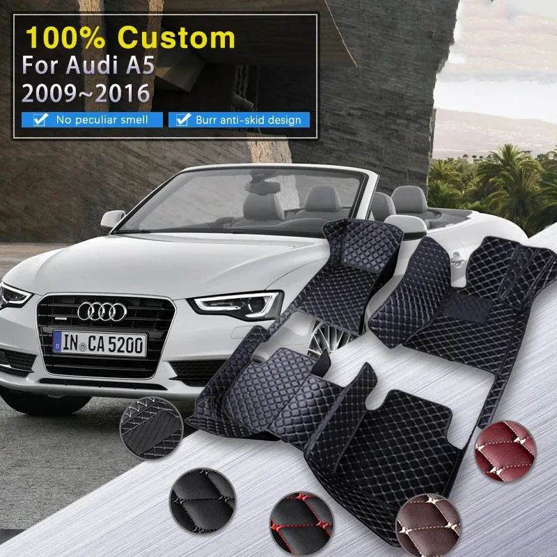 

Автомобильные коврики для Audi A5 8F 2009 ~ 2016, роскошный кожаный напольный коврик, прочный ковер, набор автомобильных деталей для интерьера, автомобильные аксессуары для кабриолета