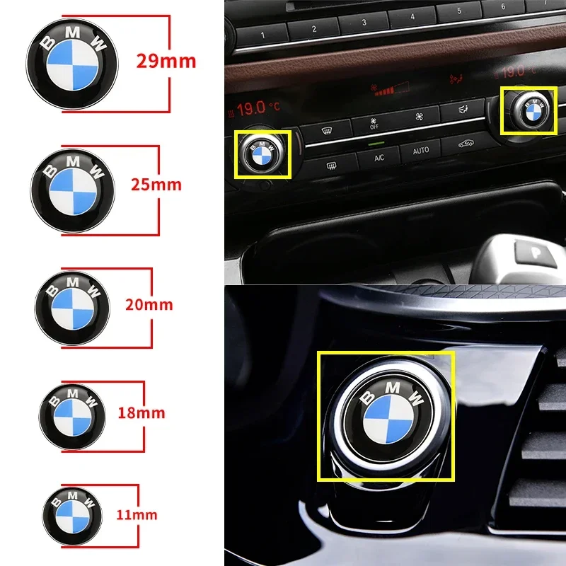 Epoxy/Aluminum Car Label Decal Badge Covers Logo stickers 11 18 20 25 29mm for Bmw E46 E90 E60 F10 F30 E39 E36 F20 E87 G30 E92