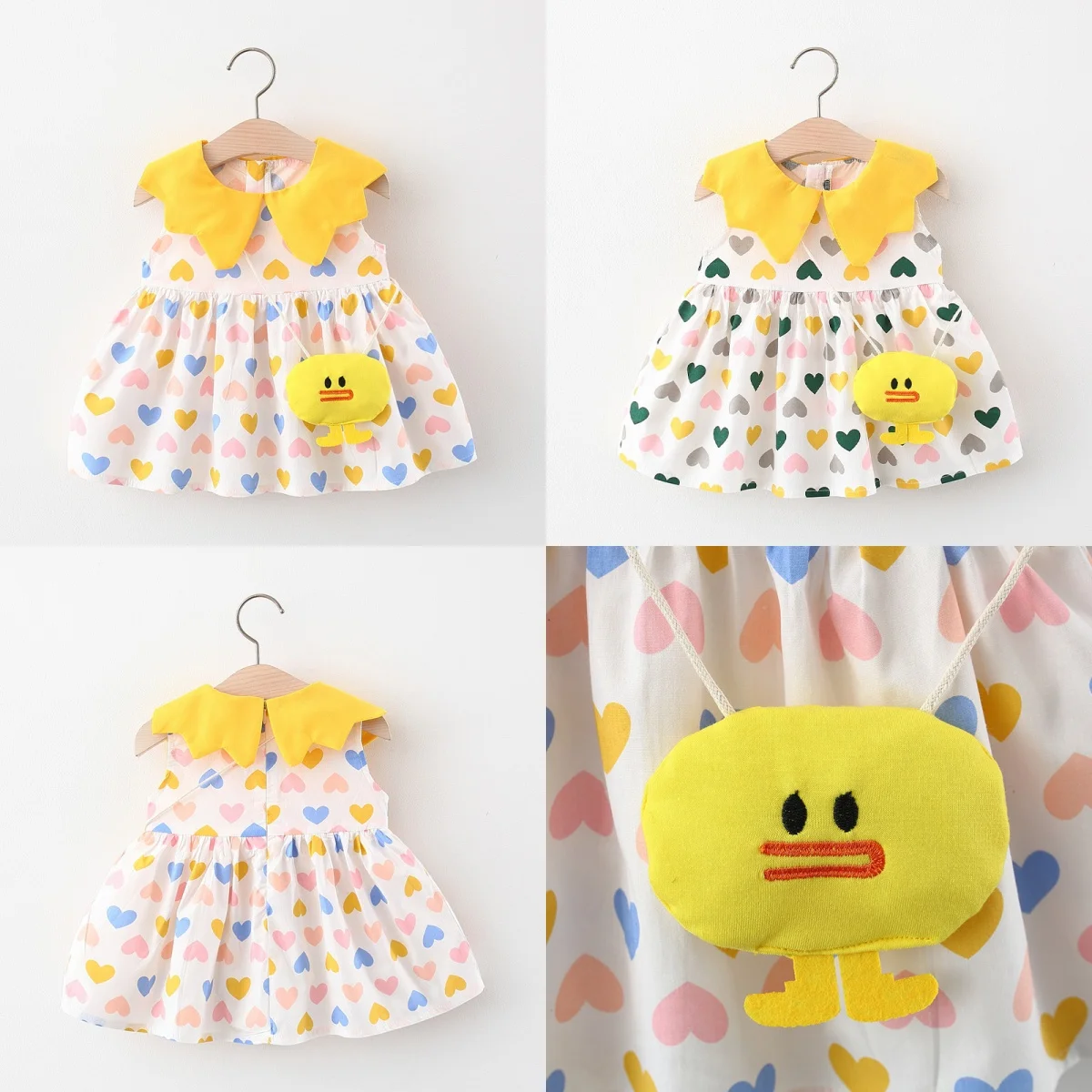 Платье из хлопка и полиэстера для девочек летние наряды 2 предметов детей новинка