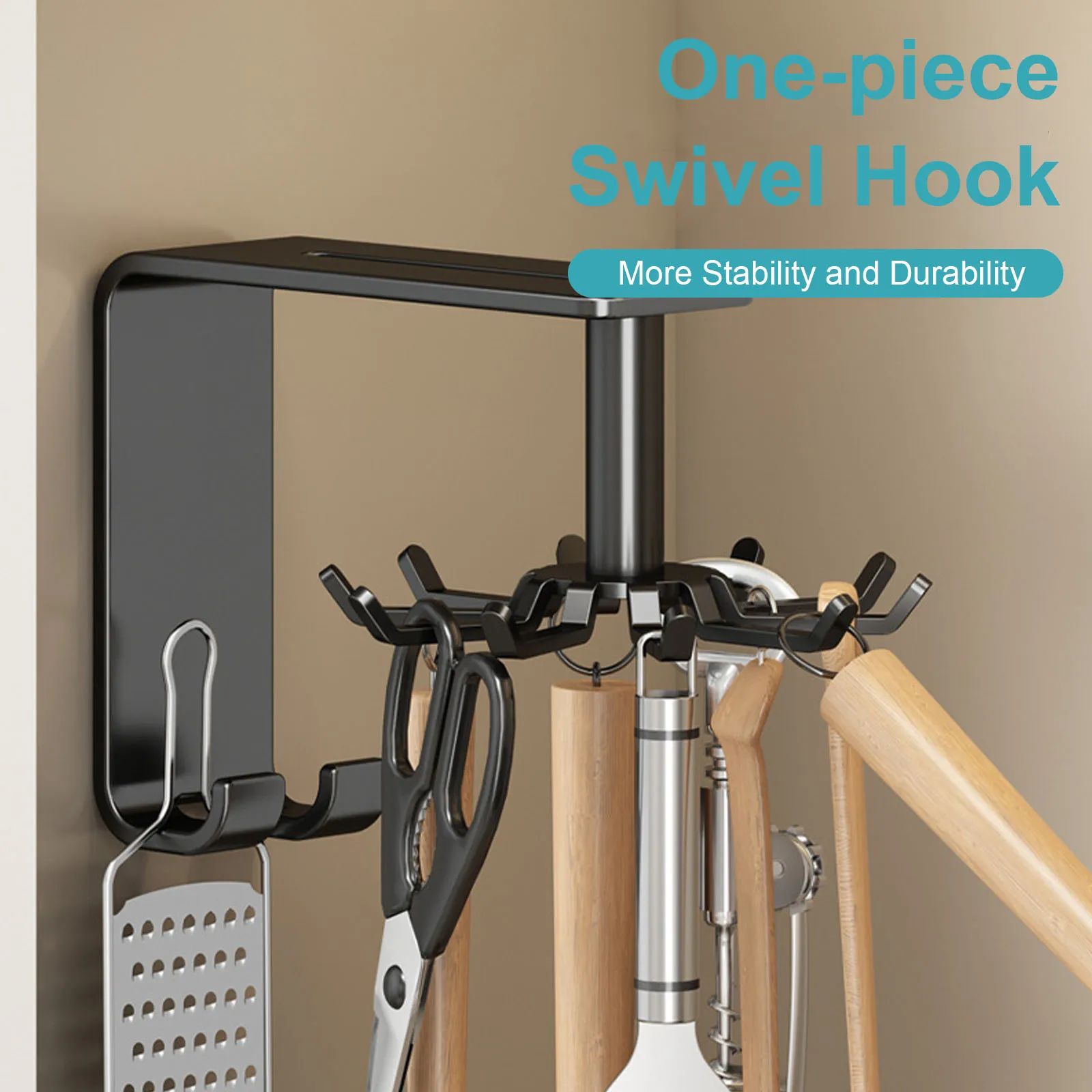 Настенные вешалки с поворотом на 360 ° кухонные Крючки из 10 предметов стойка