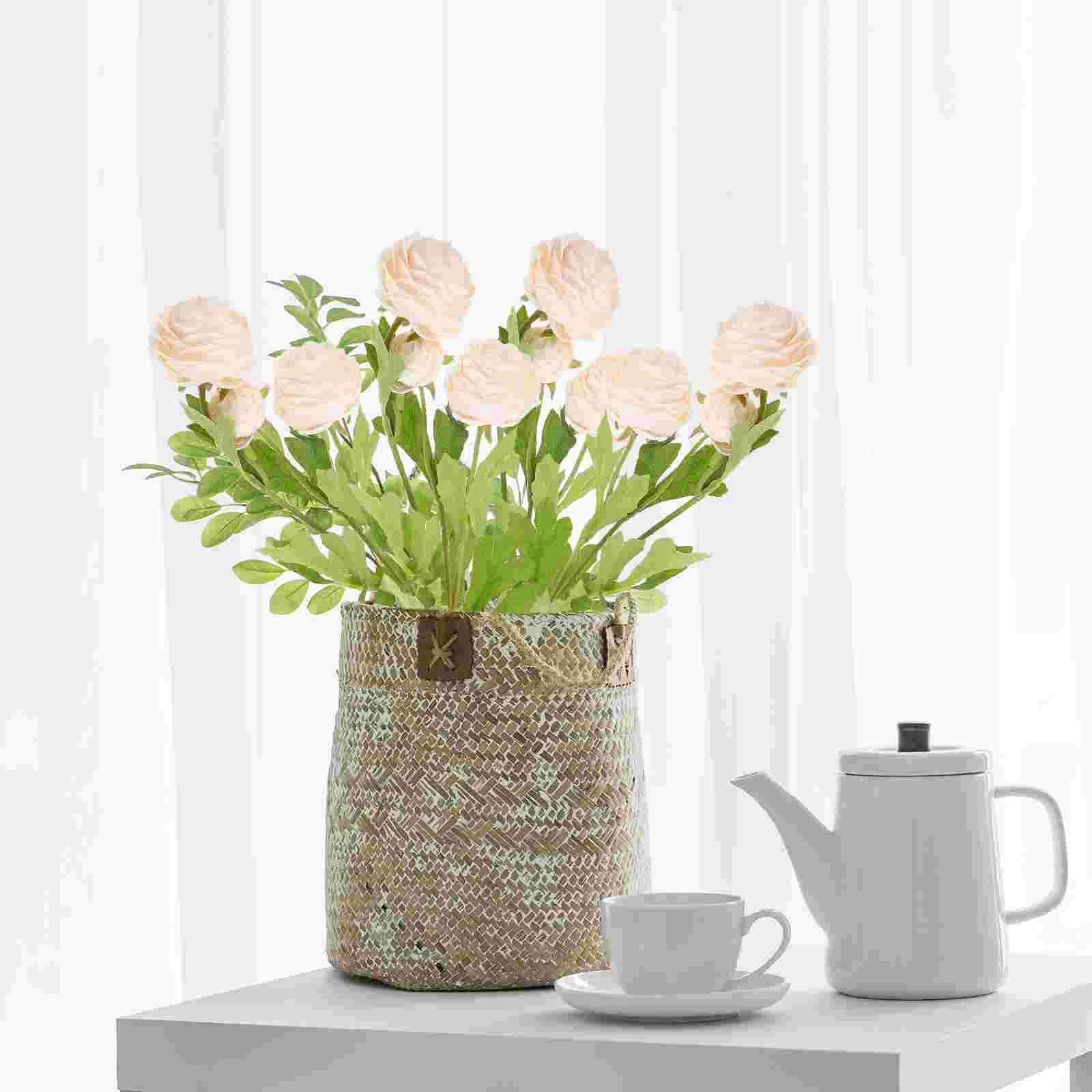 

2 Pcs Desktop Accessories Fake Flower Decor Artificial Floral Dynamic Realistic Flowers Silk