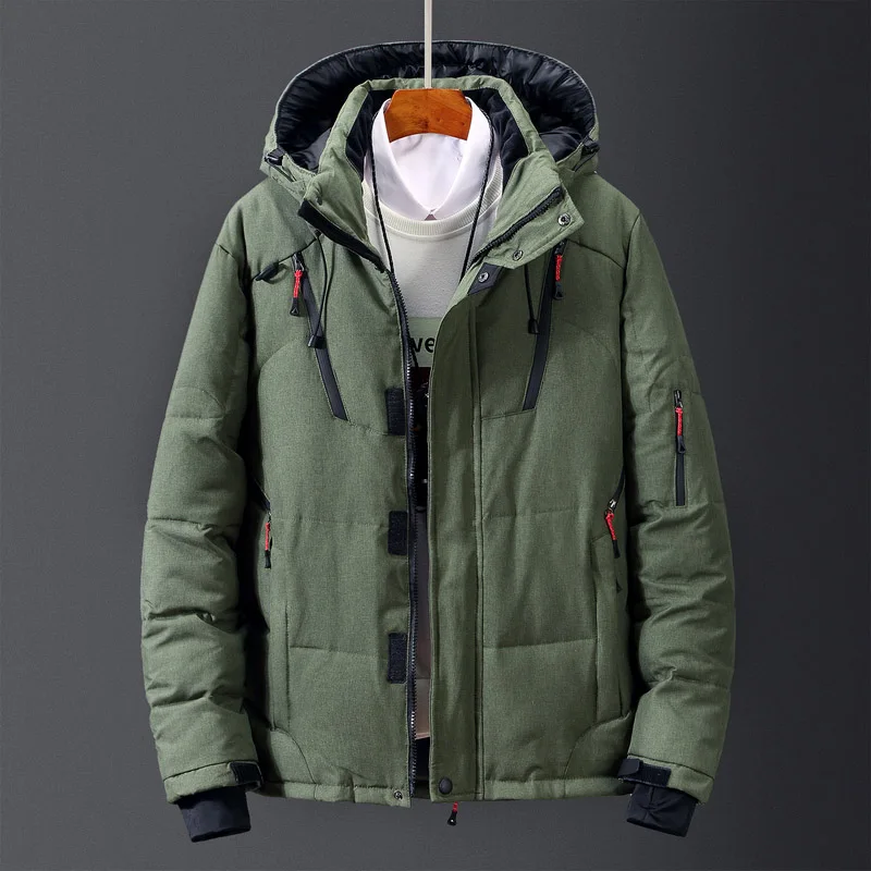 New Korean Autumn and Winter Men's Casual Couple Coat Hooded Down Coat Short Fashion Brand Lightweight Warm keeping