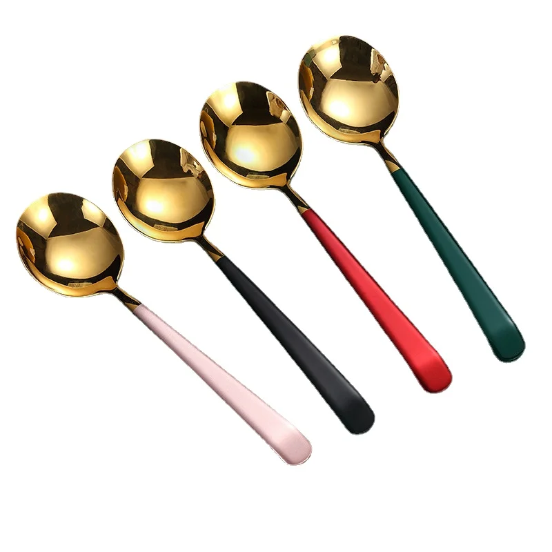 

5 шт., Детские десертные ложки из нержавеющей стали