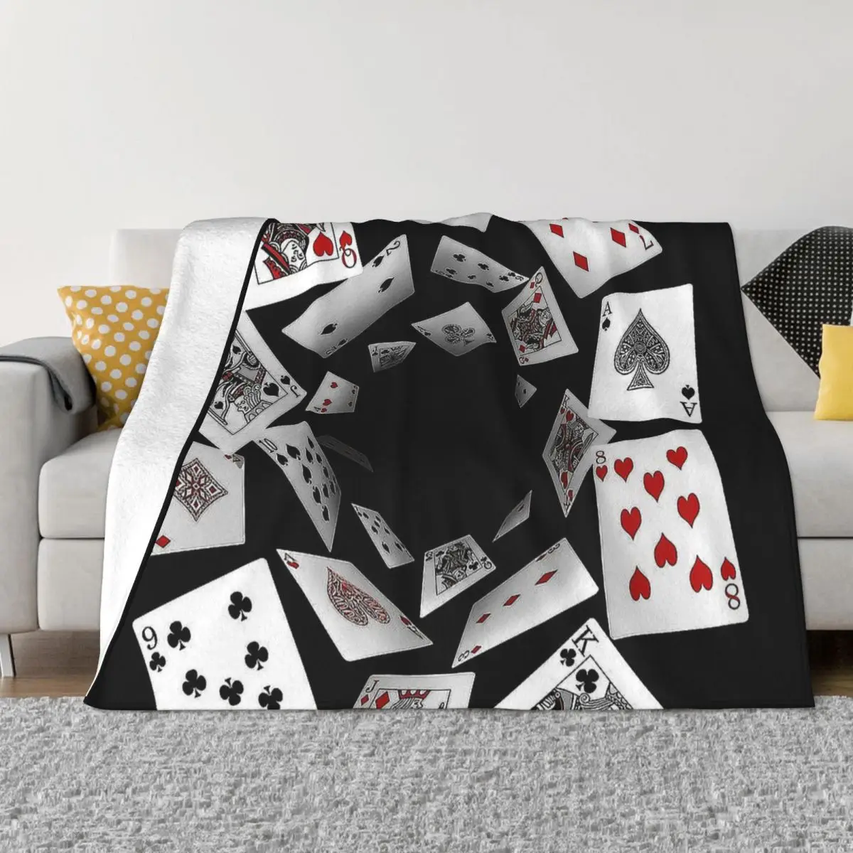 

Game Falling Cards Portable Warm Throw Blankets for Bedding Travel
