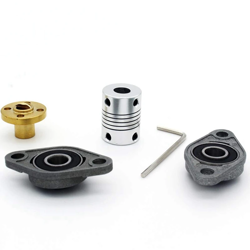 

Набор свинцовых винтов 300 мм 8 мм T8, свинцовые винты + Медная гайка + муфта + шестигранный ключ + подшипниковый блок для 3D-принтера