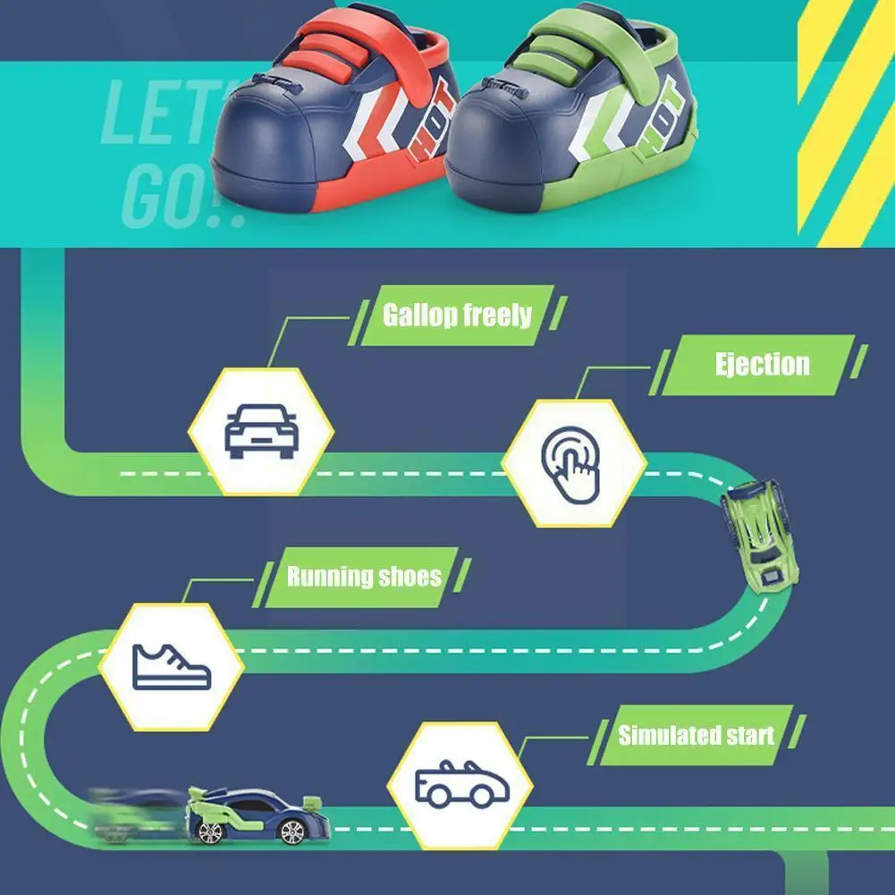 

Catapult Car Toys Ejection Super Racing Car Ejection Running Shoes Inertia Vehicle Competitive Toys For Children Q3x1