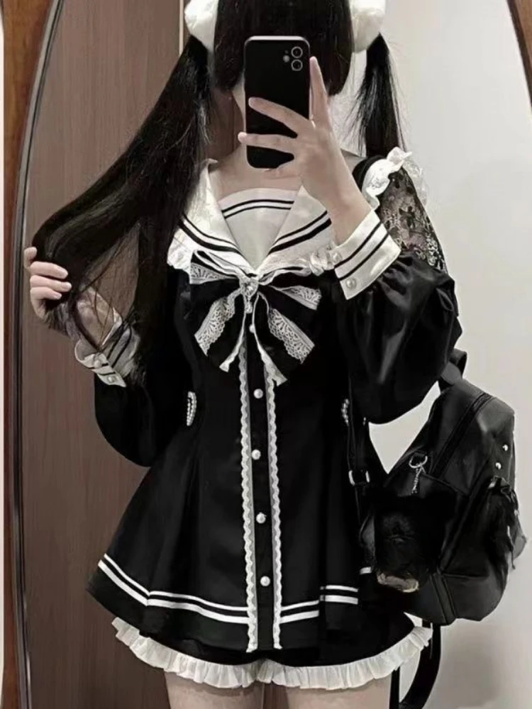 Японский кавайный комплект из 2 предметов женские наряды шорты платье костюм