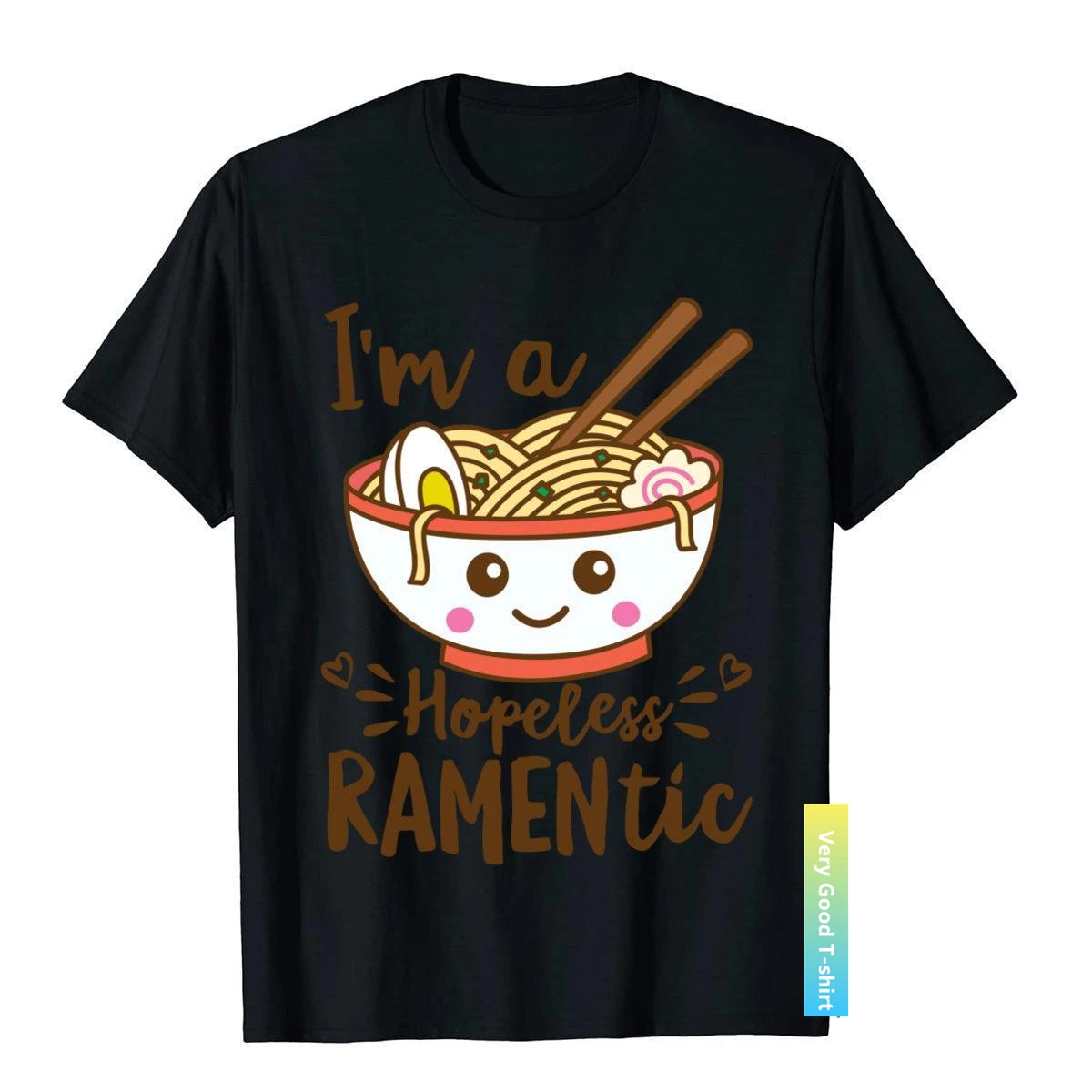 

Hopeless Ramentic Cute Kawaii Ramen Noodles Funny Cartoon T Shirts Funny Family Cotton Men Tops & Tees