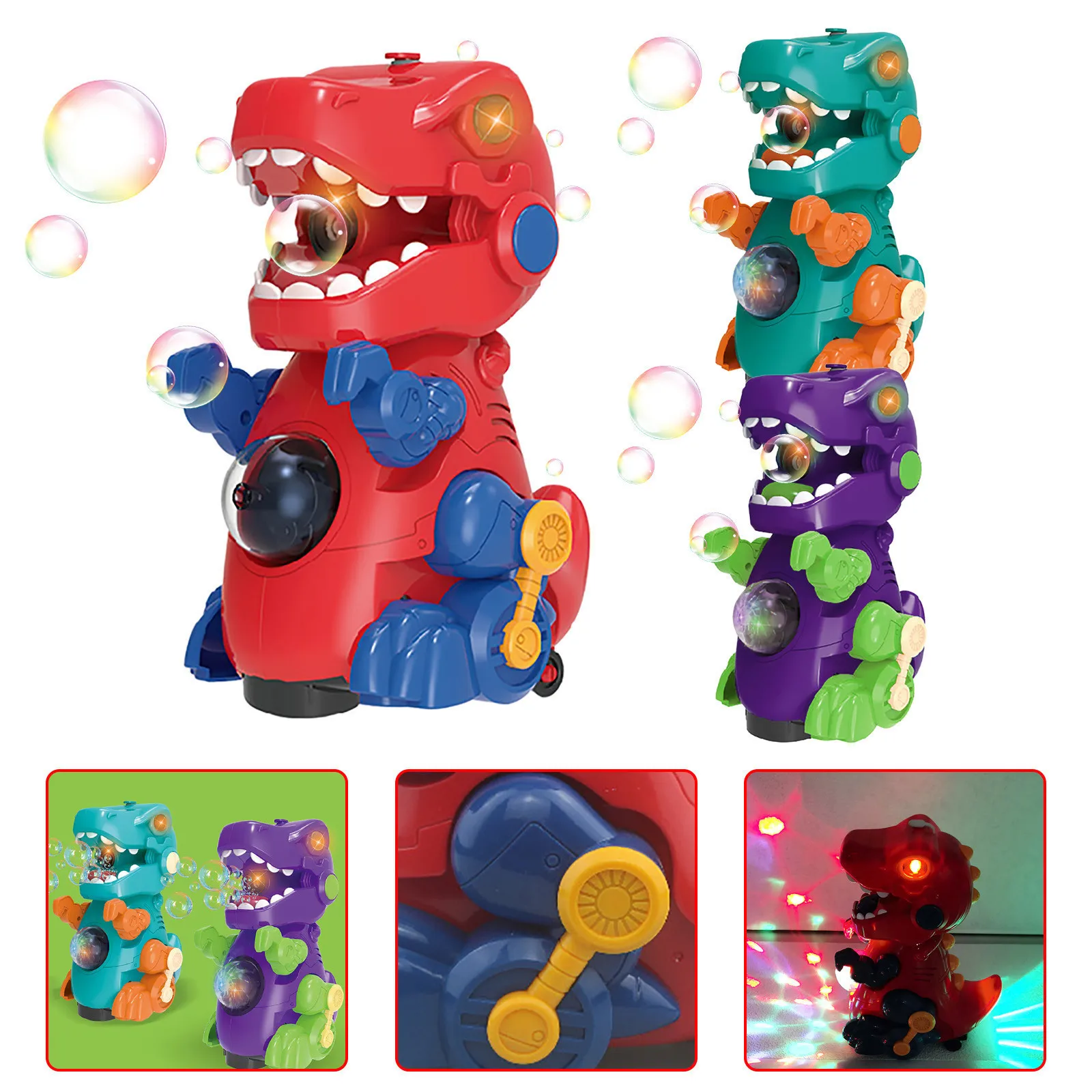 

Cross-border Machine And Music Dinosaur 50ml With Light Electric Bubble Bable Toy Bubble Solution Refill