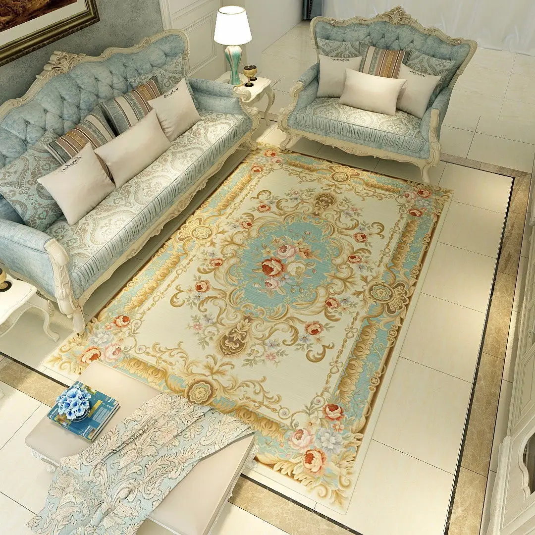 

European Court Style Carpet for Living Room Washable Mats Luxury Home Decoration large rugs for living room Entrance door mat