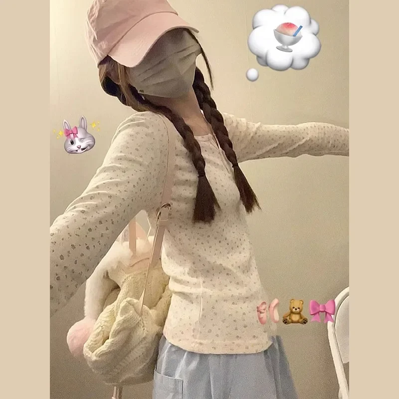 SweetFashionable2024 контрастного цвета облегающая футболка с длинными рукавами