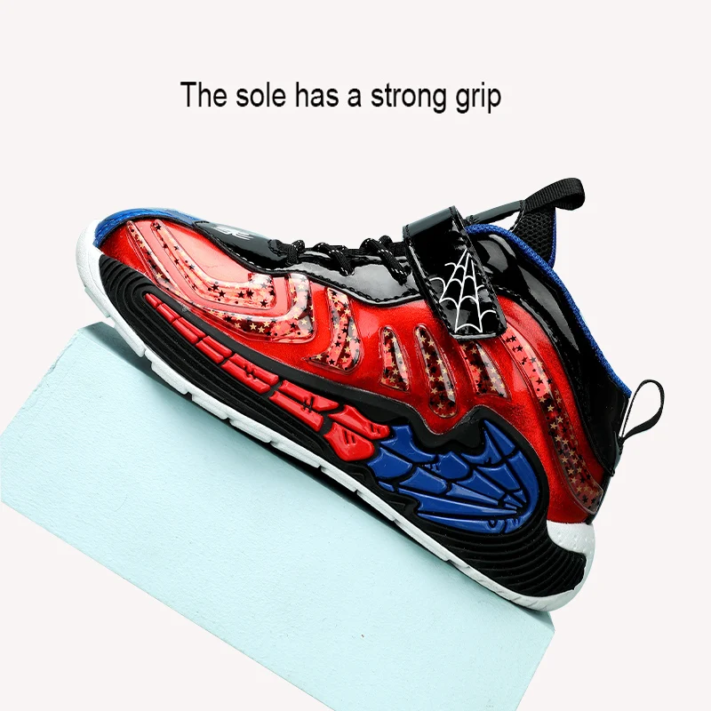 New Fashion Kids Basketball Soft Shoes Waterproof Leather Boys Girls Sneakers Magic Buckle Non-slip Children Running Shoes