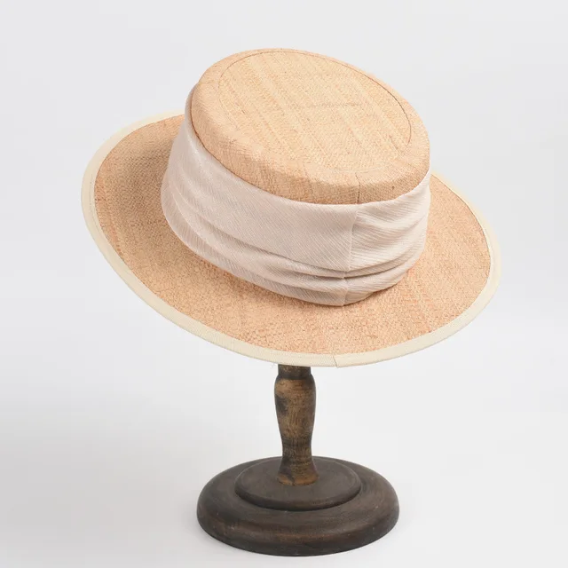 Wide Brim Summer Hat for Women Flat Top 