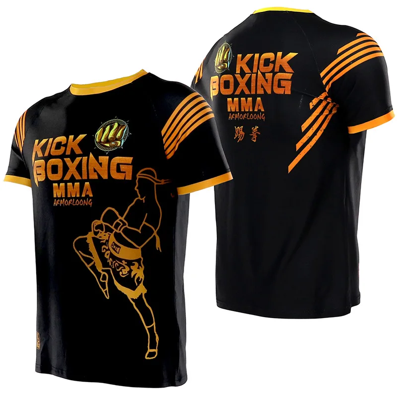 MMA T Shirt Muay Thai Shorts Boxing Club Combat Uniform Kickboxing Sanda Suits Competition Training Fitness Grappling Fight Wear