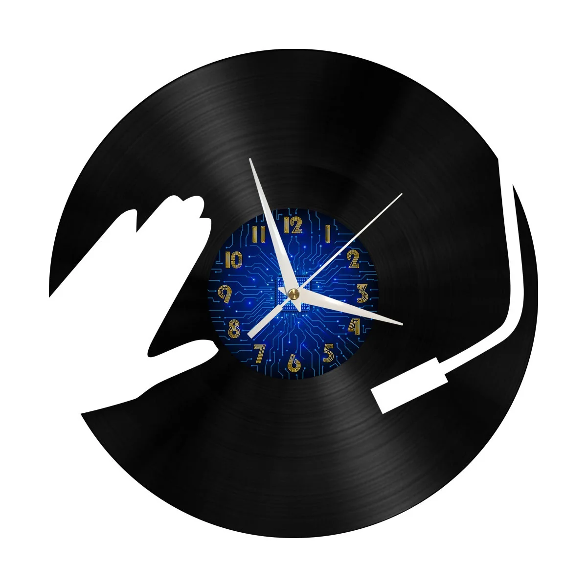 

DJ Set Vinyl Wall Clock, Vinyl Record Clock Wall Art Silent & Non-ticking
