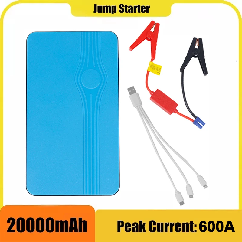 

20000mAh 600A 12V Car Jump Starter Power Battery Charger Power Bank Booster Emergency Starting Device USB Port for 2.0L Gasoline