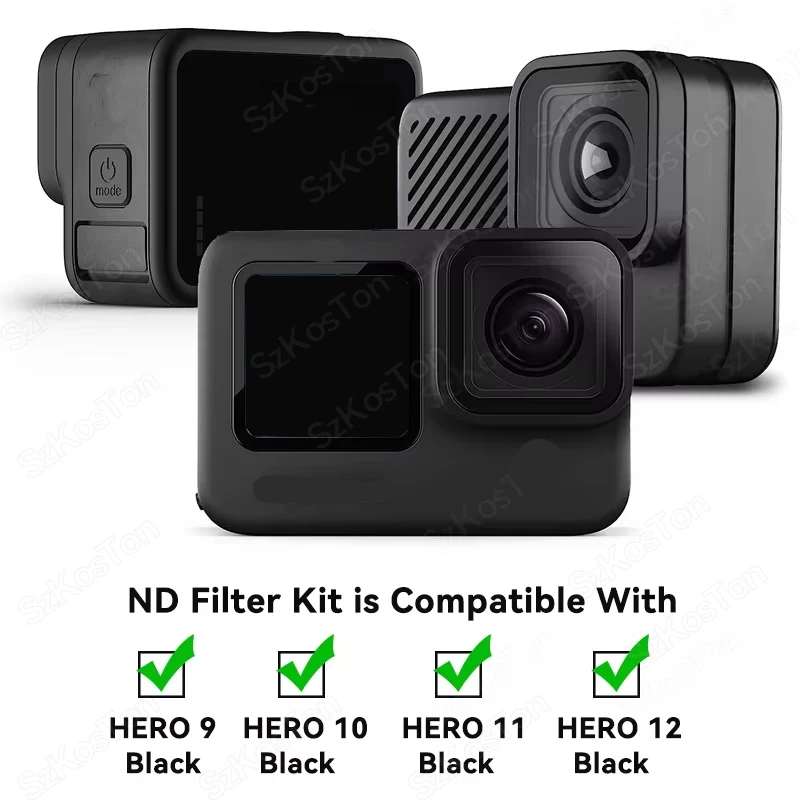Комплект фильтров CPL UV ND8 ND16 ND32 ND для GoPro Hero 12 11 10 9 Черный фильтр объектива Go Pro