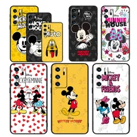 lovely disney mickey for huawei p50 p40 p30 p20 p10 p8 pro lite e 2017 5g black silicone soft luxury phone case capa