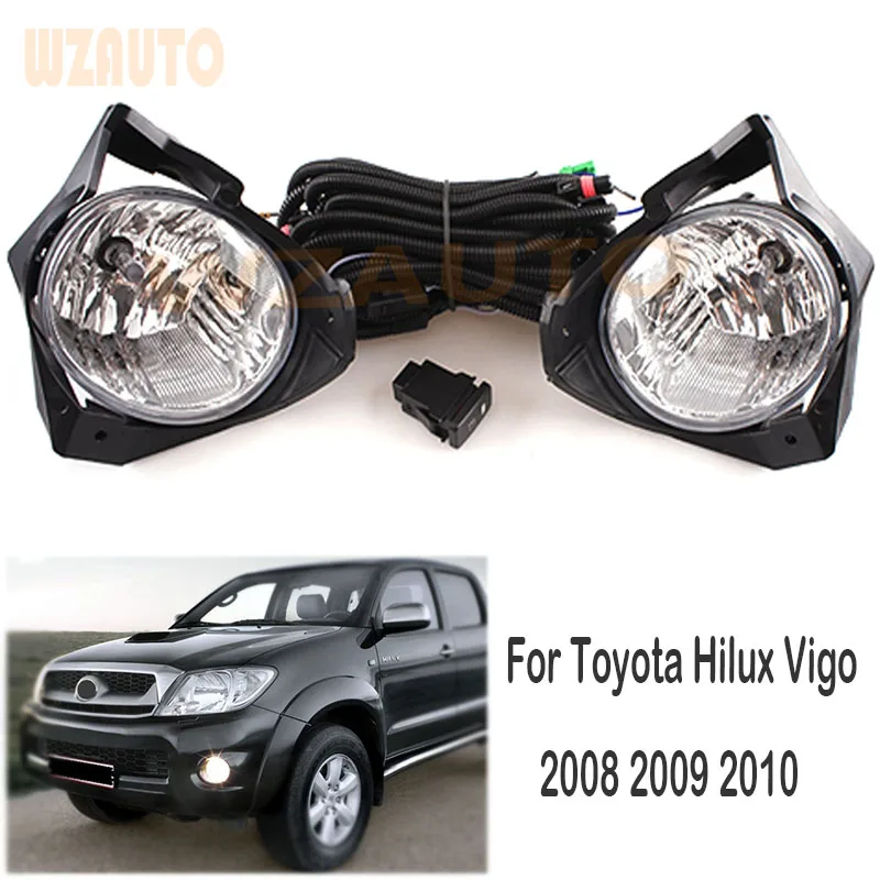 

1 Set Front Bumper Lamp Halogen Daytime Running Fog Light Assy With Wiring Switch Harness For Toyota Hilux Vigo 2008 2009 2010