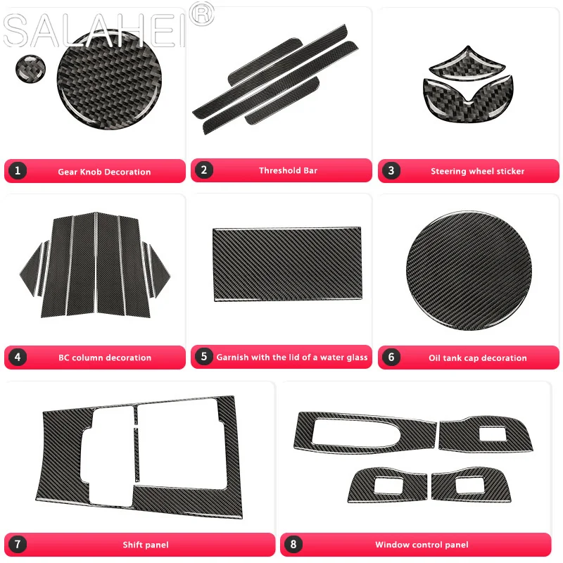 

Carbon Fiber Car Steering Wheel Center Control Threshold Bar BC Column Special Decoration Sticker For Mazda Axela 2020 Accessory