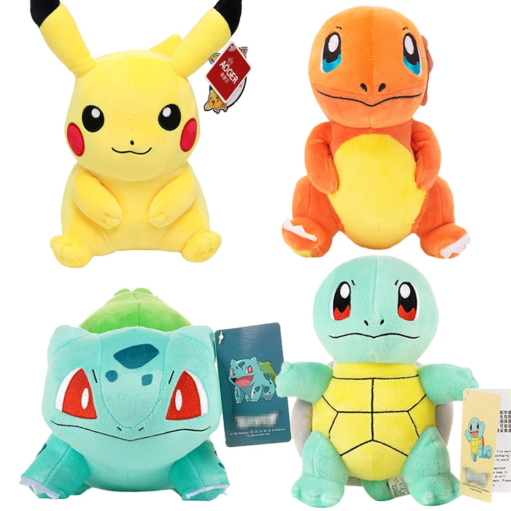 

Плюшевая игрушка Pokemon высокого качества с биркой Аниме Пикачу чармандер Сквиртл Бульбазавр Мягкая кукла подарок для детей
