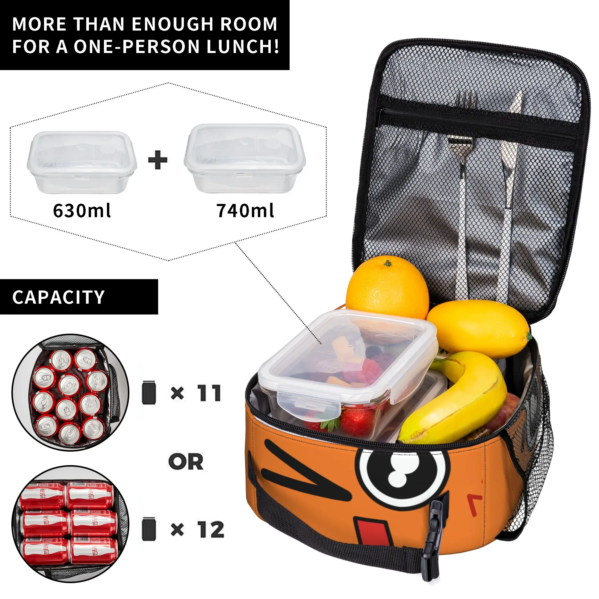 Фото Термосумка для обеда Darwins Face Insulated Lunch Bags Portable Amazings Gumballs Lunch Container Thermal Bag Tote Lunch Box Work Picnic Food Bag №3