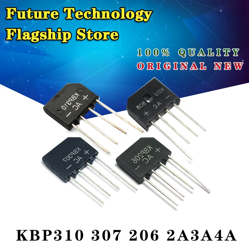 

10 шт./лот KBP206 KBP210 KBP307 KBP310 KBP406 KBP410 выпрямительные мостовые выпрямители DIP-4