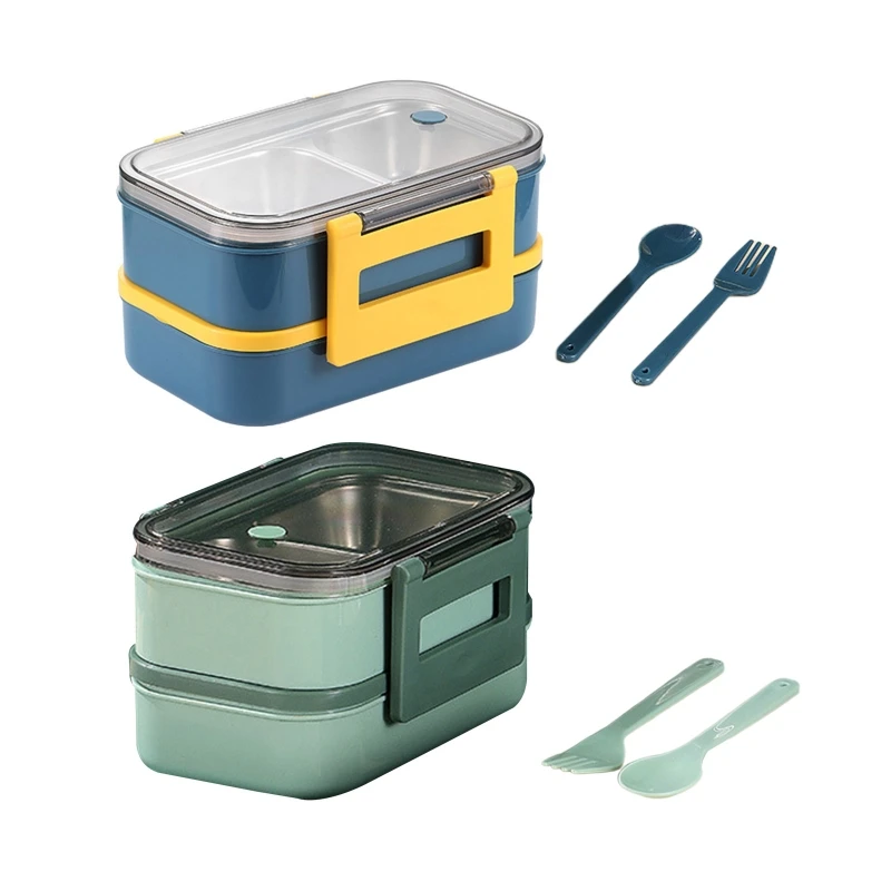 

Bento Box Eco-Friendly Lunch Box Food Container Stainless Steel Material Inner Microwavable Dinnerware Lunchbox