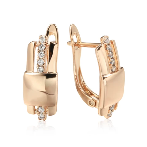 Серьги Kinel квадратные розовое золото