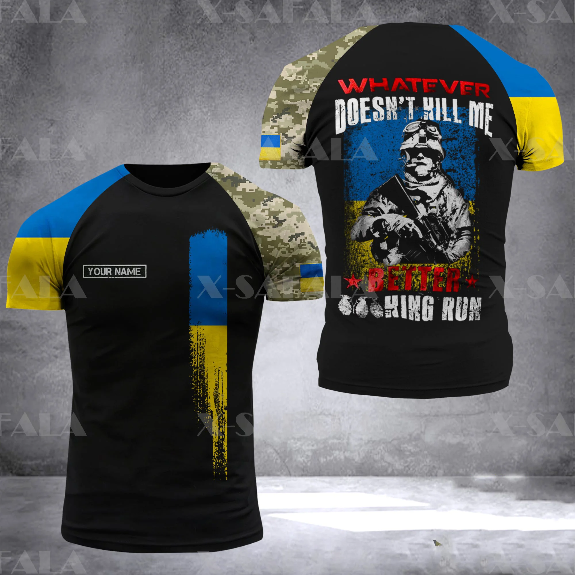 

Ukraine Ukrainian Soldier-ARMY-VETERAN Country Flag 3D Printed High Quality T-shirt Summer Round Neck Men Female Casual Top-5