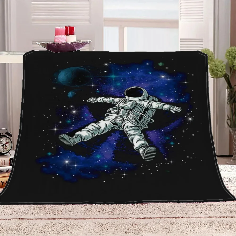 Плюшевое Одеяло С Рисунком Астронавта 150 См X 200 Портативное Термодомашний Декор