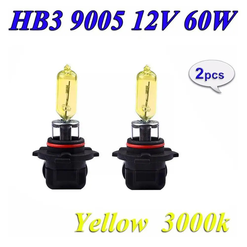 

1pcs 9005 HB3 Car Halogen Light 60W Yellow Glass Fog Headlights Gas Automotive Styling C8 Lamps Auto P20d Xenon Car Bulb Z4M3