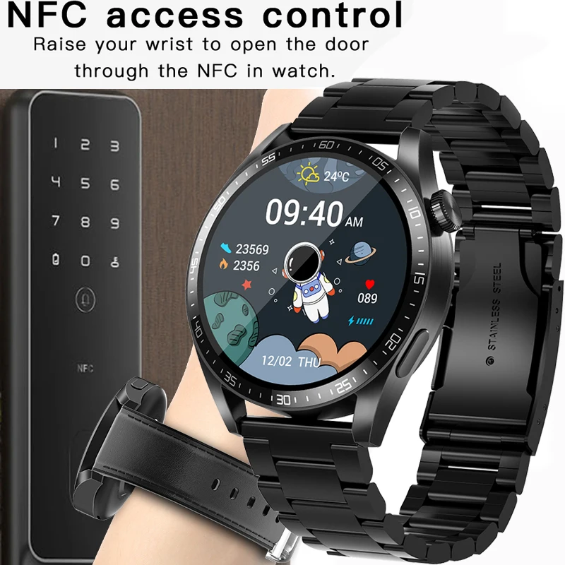 Новинка 2022 смарт-часы с NFC мужские спортивные часы Bluetooth и фитнес-трекером
