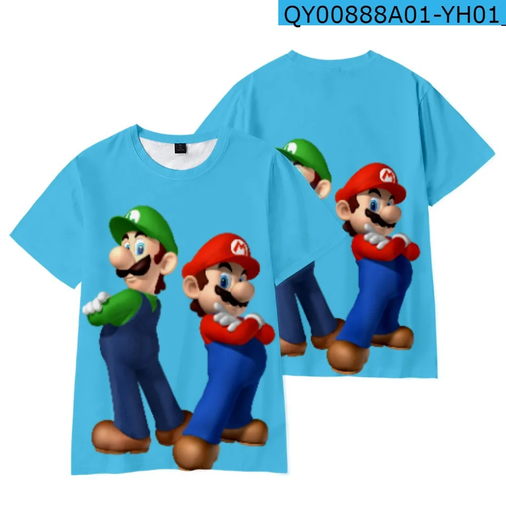 

Summer T-shirt Super Mario Costume Boys' T-shirt Mario Brothers Fantasy Super Mario Boys' Cosplay T-shirt Fashion Sports Top