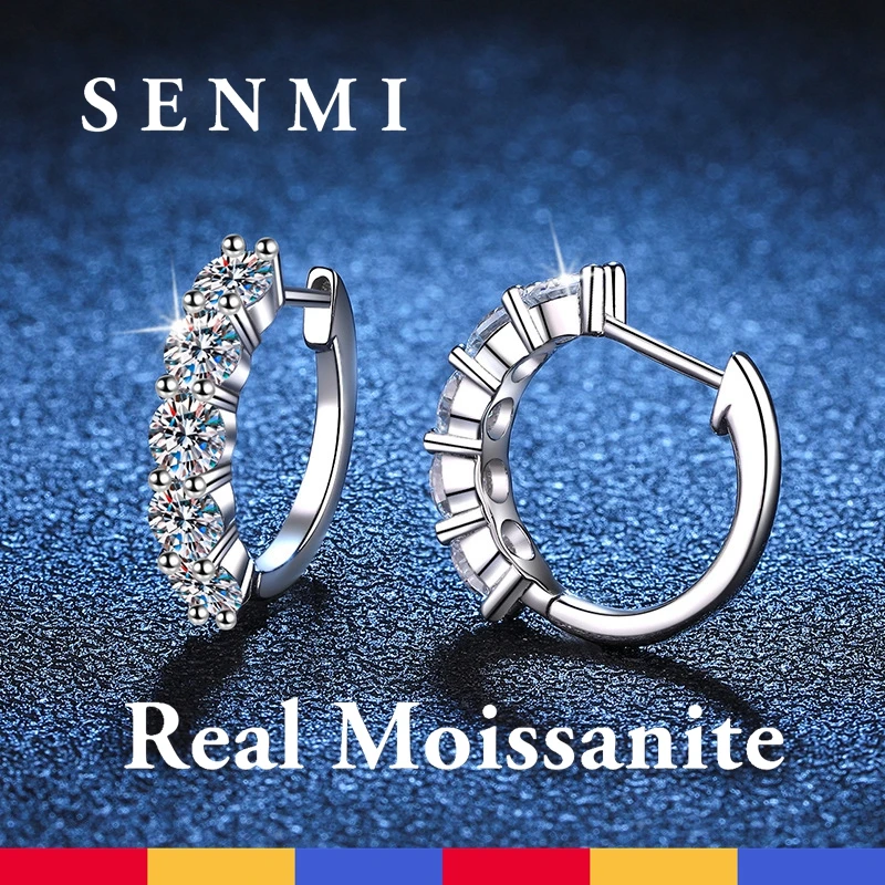 

Женские серьги с бриллиантами SENMI Total 3.0ct, роскошные свадебные украшения для девочек, серебро 925 пробы, подарок Forever Love