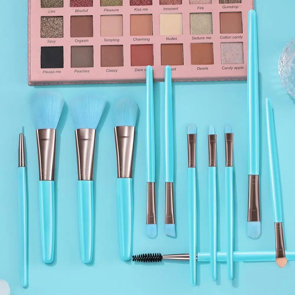 

XINYAN 10/12/20Pcs Blue Makeup Brushes Set Cosmetics Powder Eye Shadow Foundation Blending Beauty Make Up Brushes Tool Maquiagem