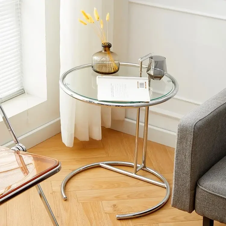 

Подъемный журнальный столик, металлический Железный стеклянный стол, креативные простые домашние прозрачные диванные боковые столы, Скандинавский дизайн, стол в форме с