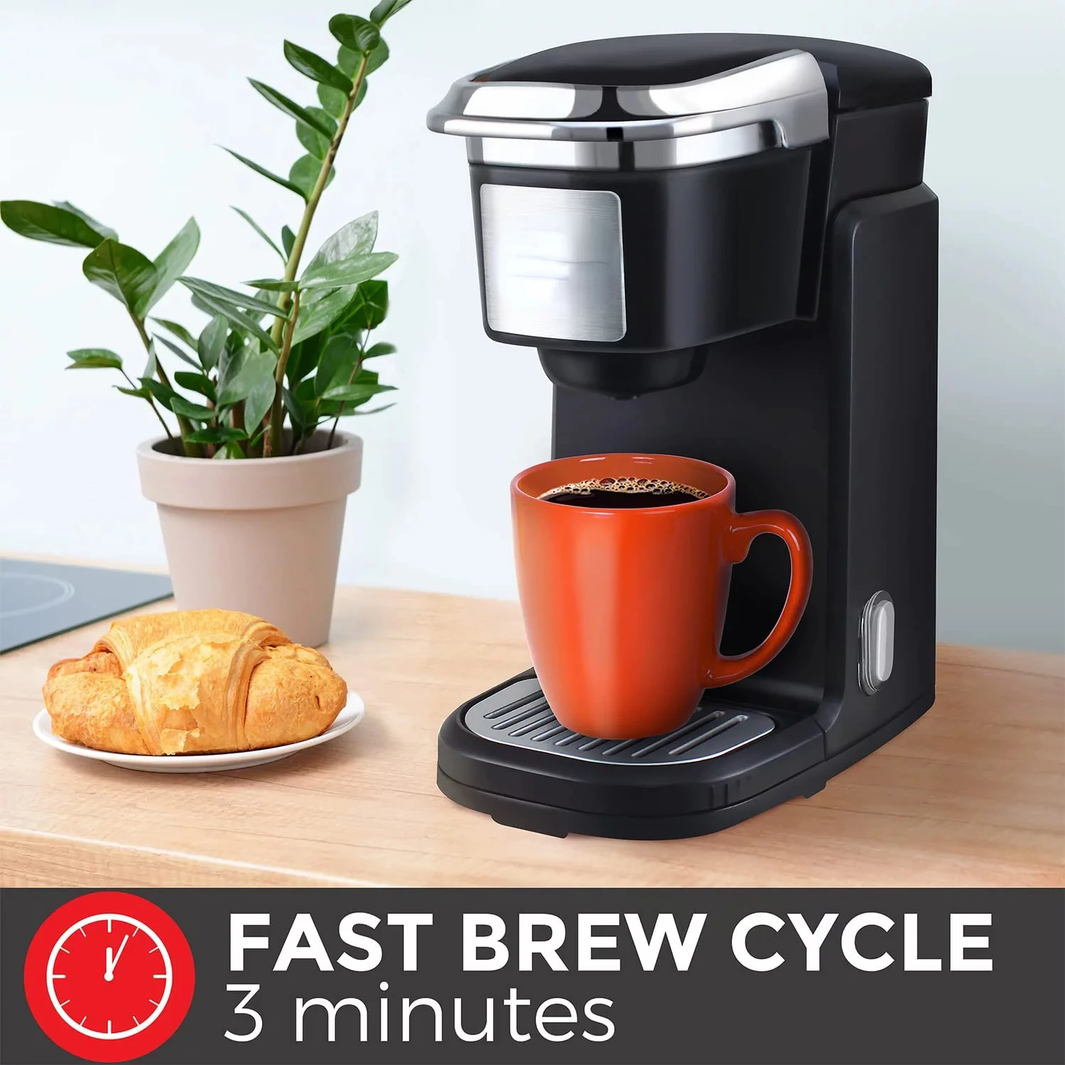 

Single Serve Coffee Maker, Black, for Single Cup Pods, 10oz Water Tank