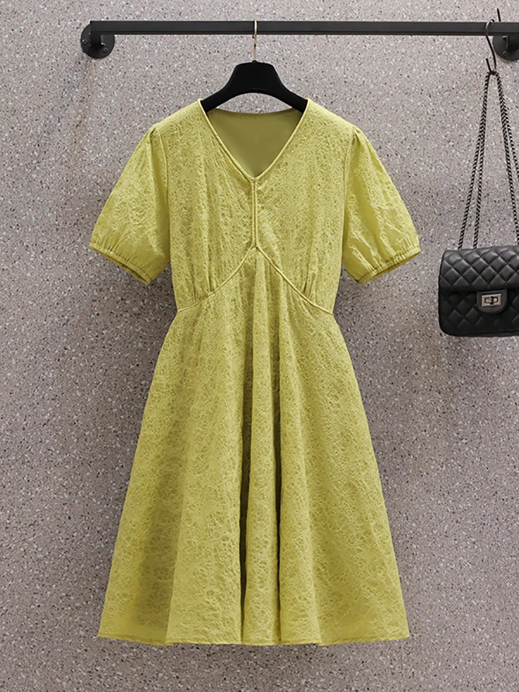 Женское жаккардовое Повседневное платье зеленое однотонное элегантное с