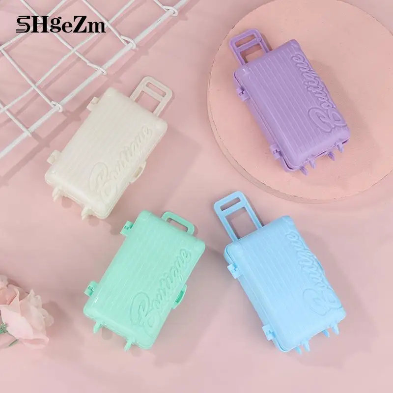 

Mini Doll Miniature Rolling Luggage Business Trolley Suitcase Women Travel Case Doll House Accessories For 1/4 1/6 Dolls